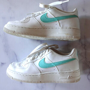 Nike Air Force 1 Shoes Youth Size 4Y‎ White Mint Low GS Sneakers DV7762-104